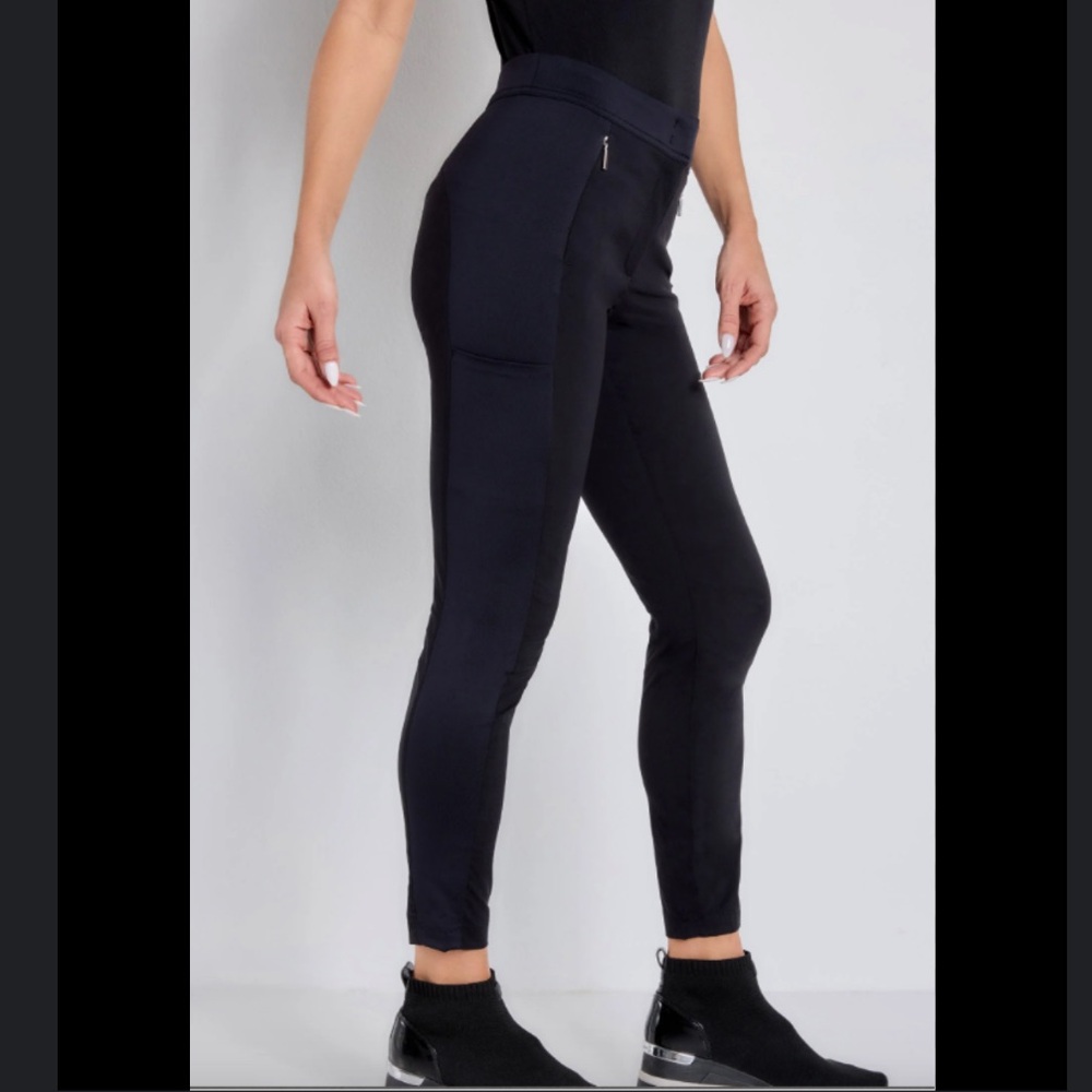 ANATOMIE Black Ipant Hybrid Zip Front Slim Fit Pant M